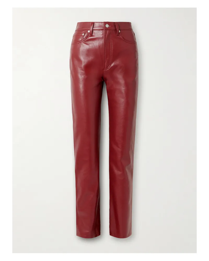 AGOLDE 90s Pinch 81 Cm Waist Long Hose Mit Geradem Bein Aus Einer Ledermischung Mit Recycelten Fasern - Rot Rot