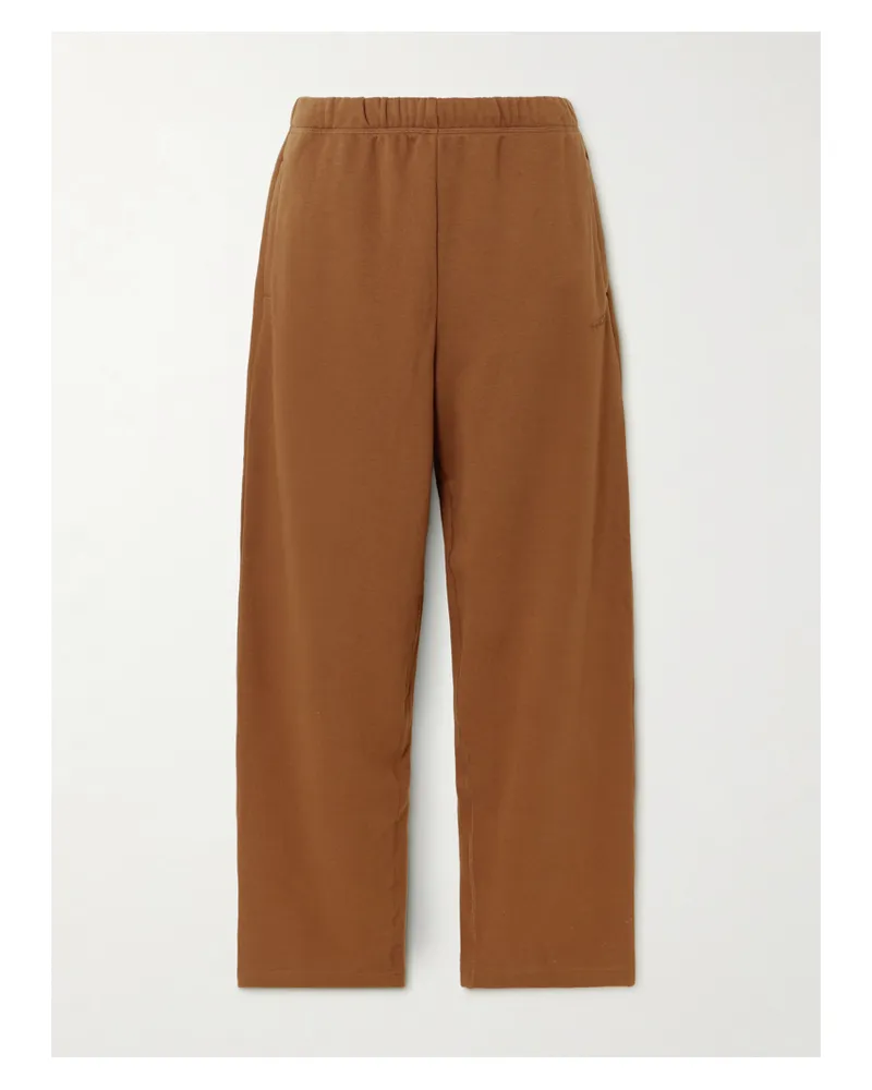 SKIMS Classic Straight Leg Pants – Bison – Hose Mit Geradem Bein Aus Jersey Aus Einer Baumwollmischung - Braun Braun