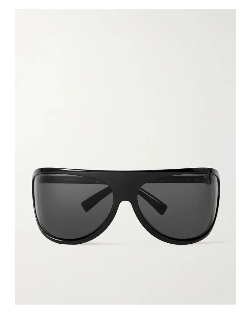 Miu Miu Oversized D-frame Acetate Sunglasses - Black Black