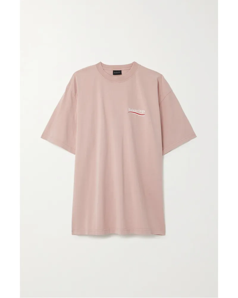 Balenciaga Oversized-t-shirt aus Baumwoll-jersey Pink