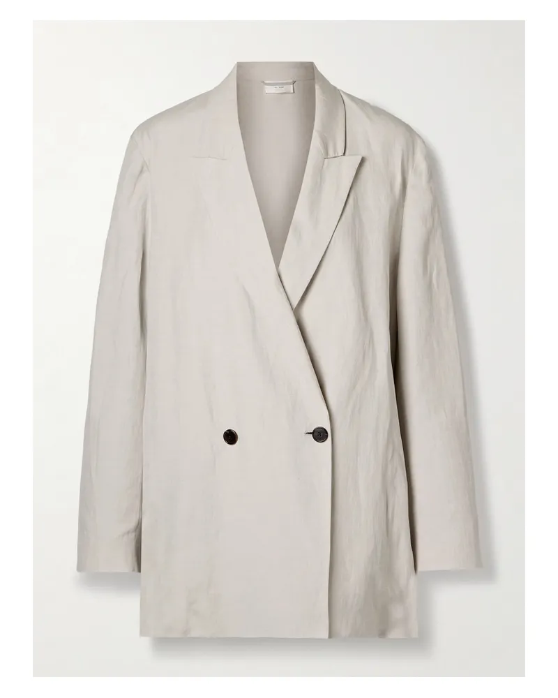 The Row Nat Doppelreihiger Blazer Aus Einer Seiden-leinenmischung - Grau Grau