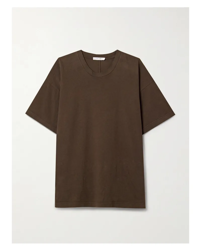 The Row Lavinia Cotton-jersey T-shirt - Brown Brown
