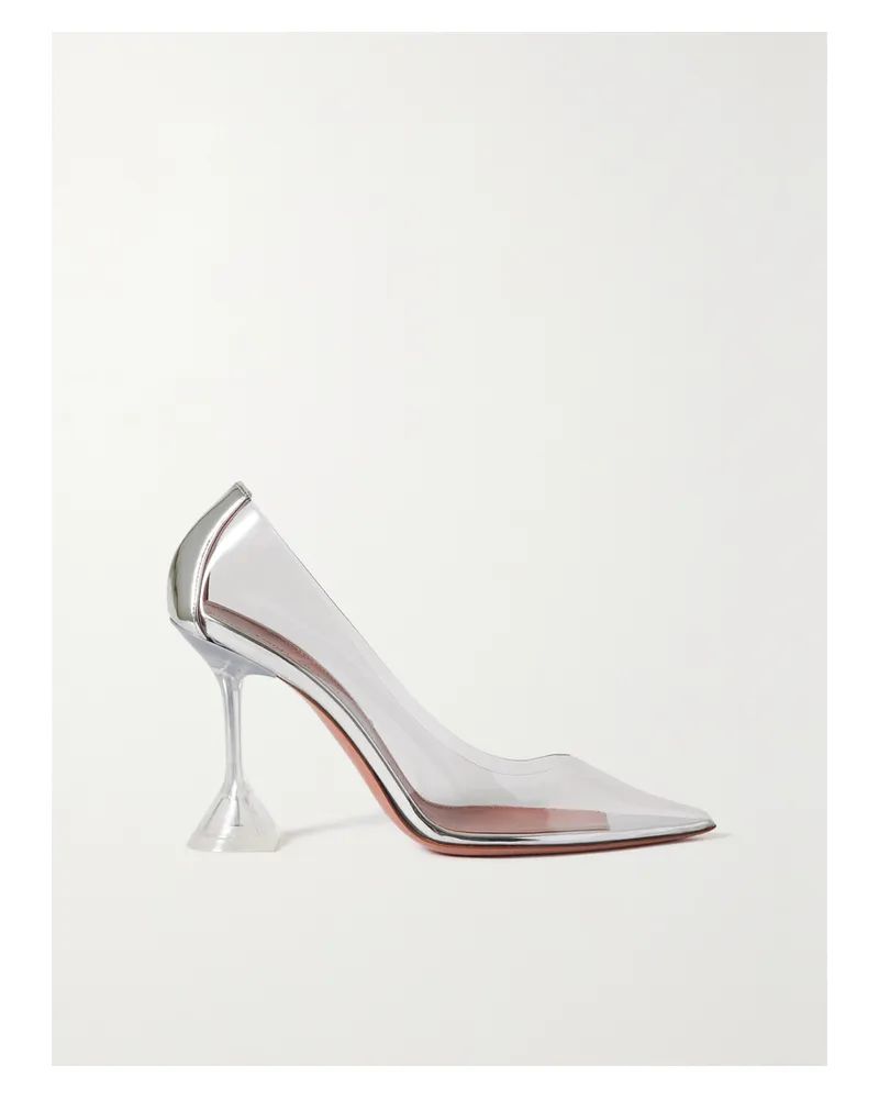 Amina Muaddi Ami Pumps Aus Pvc Und Metallic-leder - Neutral Neutral