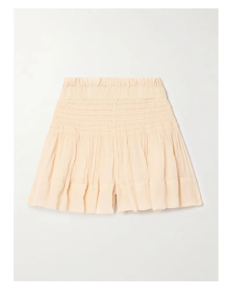 Isabel Marant Maelly Shorts Aus Seidenkrepon Mit Raffung - Neutral Neutral