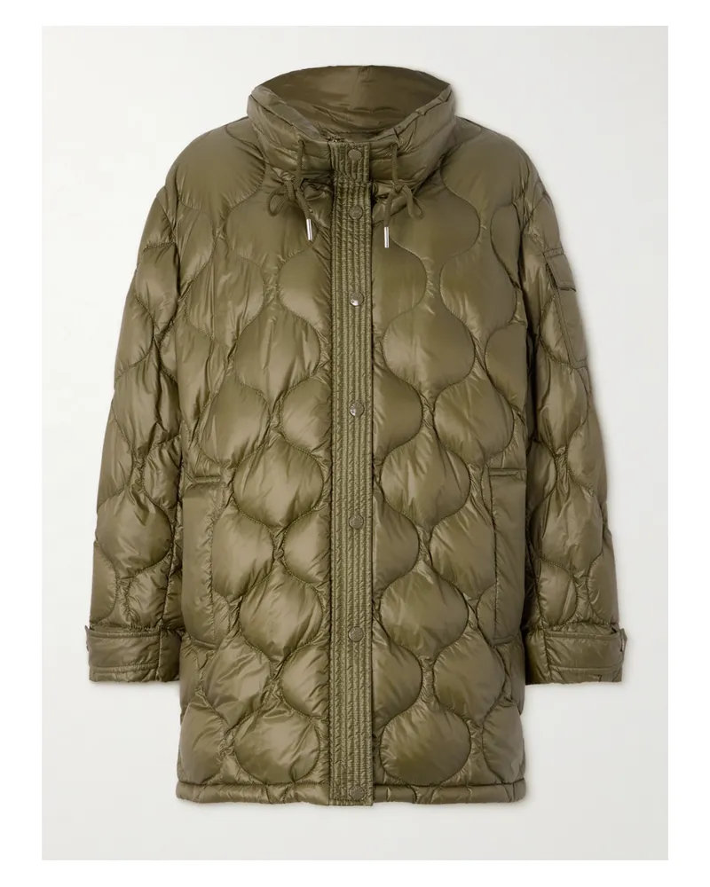 Moncler Lombi Quilted Micro-ripstop Down Parka - Green Green