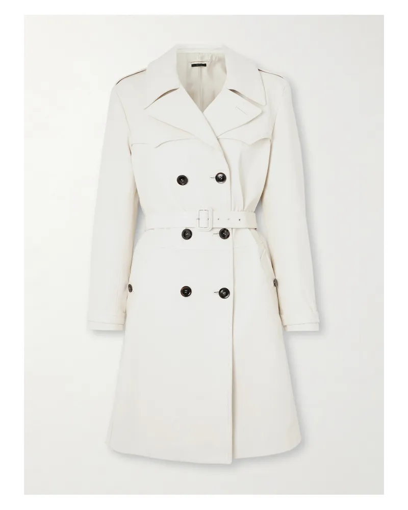 Tom Ford Doppelreihiger Trenchcoat Aus Leder - Weiß Weiß