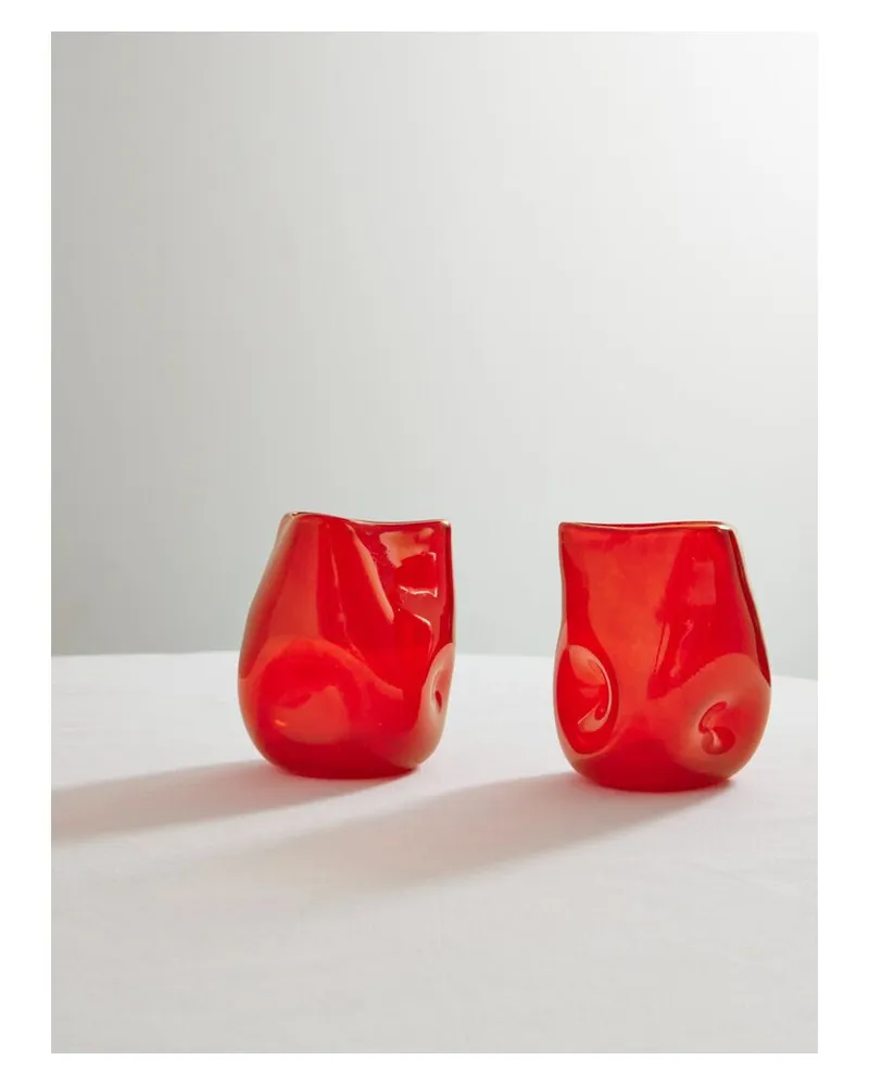 Completedworks Set Aus Zwei Bechern Aus Recyceltem Glas - Rot Rot