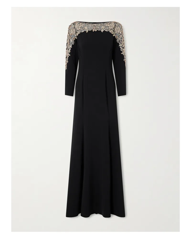 Jenny Packham Embellished Jersey Gown - Black Black