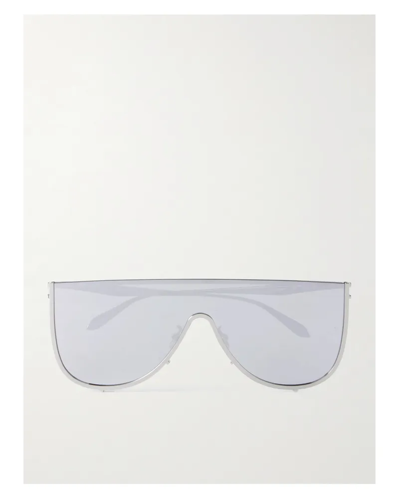 Alaïa Mask Large D-frame Silver-tone Sunglasses Silver