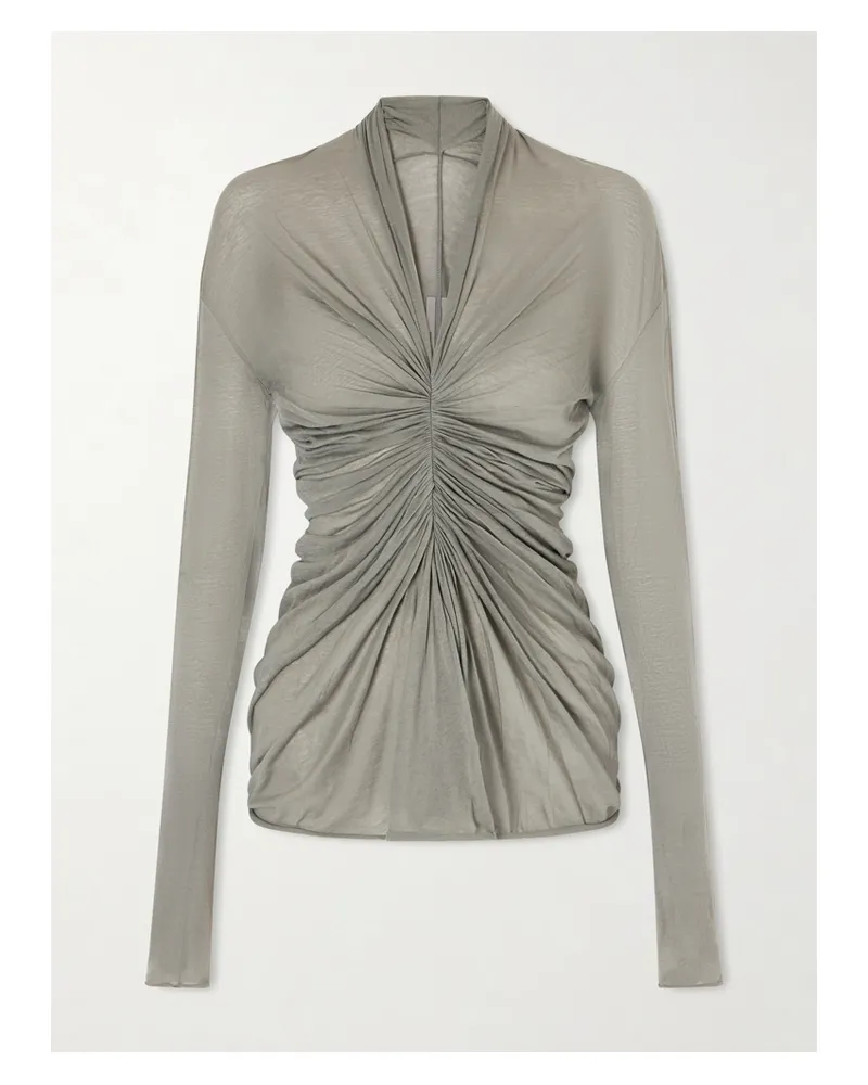 Rick Owens Oberteil Aus Geripptem Baumwoll-jersey - Grau Grau