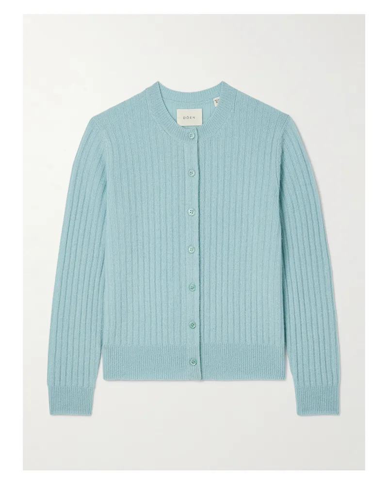 DÔEN Danaë Cardigan Aus Geripptem Kaschmir - Blau Blau