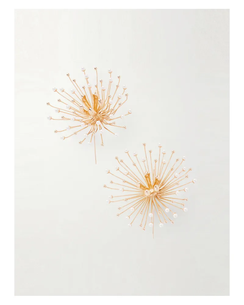 Cult Gaia Damita Goldfarbene Ohrringe Mit Kunstperlen Gold