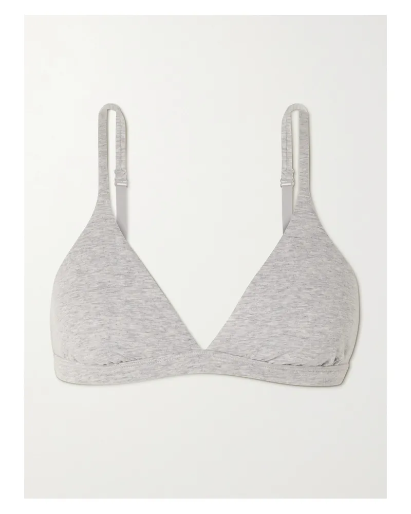 SKIMS Cotton Jersey Triangle Bralette – Light Heather Grey – Triangel-bh Aus Jersey Aus Einer Baumwollmischung - Grau Grau