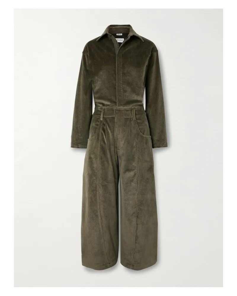 Rivet Utility New Yorker Verkürzter Jumpsuit Aus Cord Aus Einer Baumwollmischung - Grün Grün