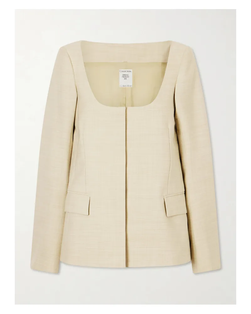 Calvin Klein Camille Wool-twill Jacket - Neutrals Neutrals