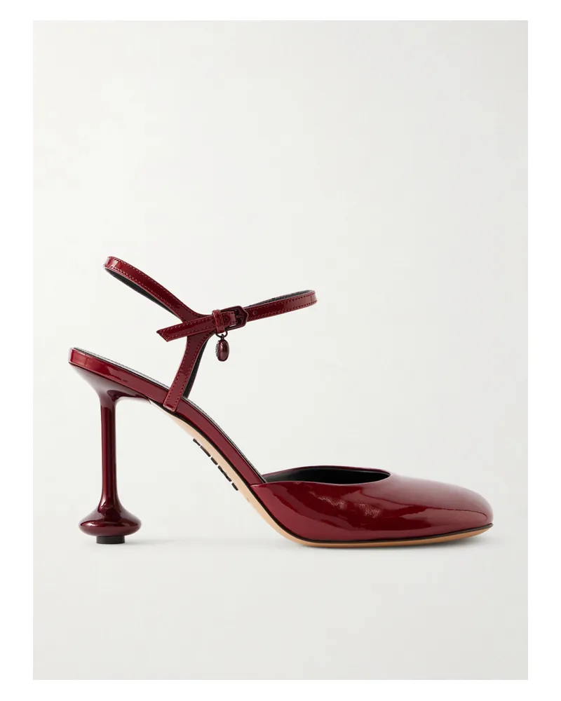 Loewe Toy Patent-leather Pumps - Burgundy Burgundy