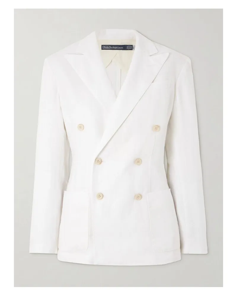 Ralph Lauren Doppelreihiger Blazer Aus Leinen - Wollweiß Wollweiß