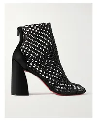 Christian Louboutin Porlibooty Ankle Boots aus Geflochtenem Leder Schwarz