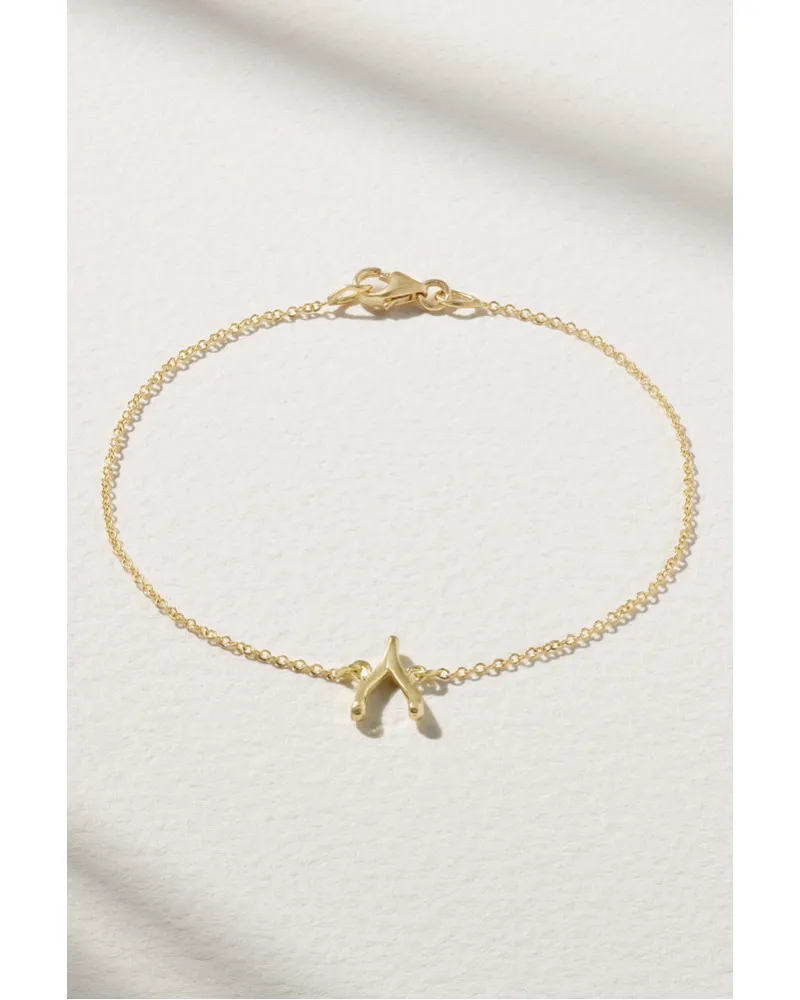 Jennifer Meyer Mini Wishbone Armband aus 18 Karat Gold