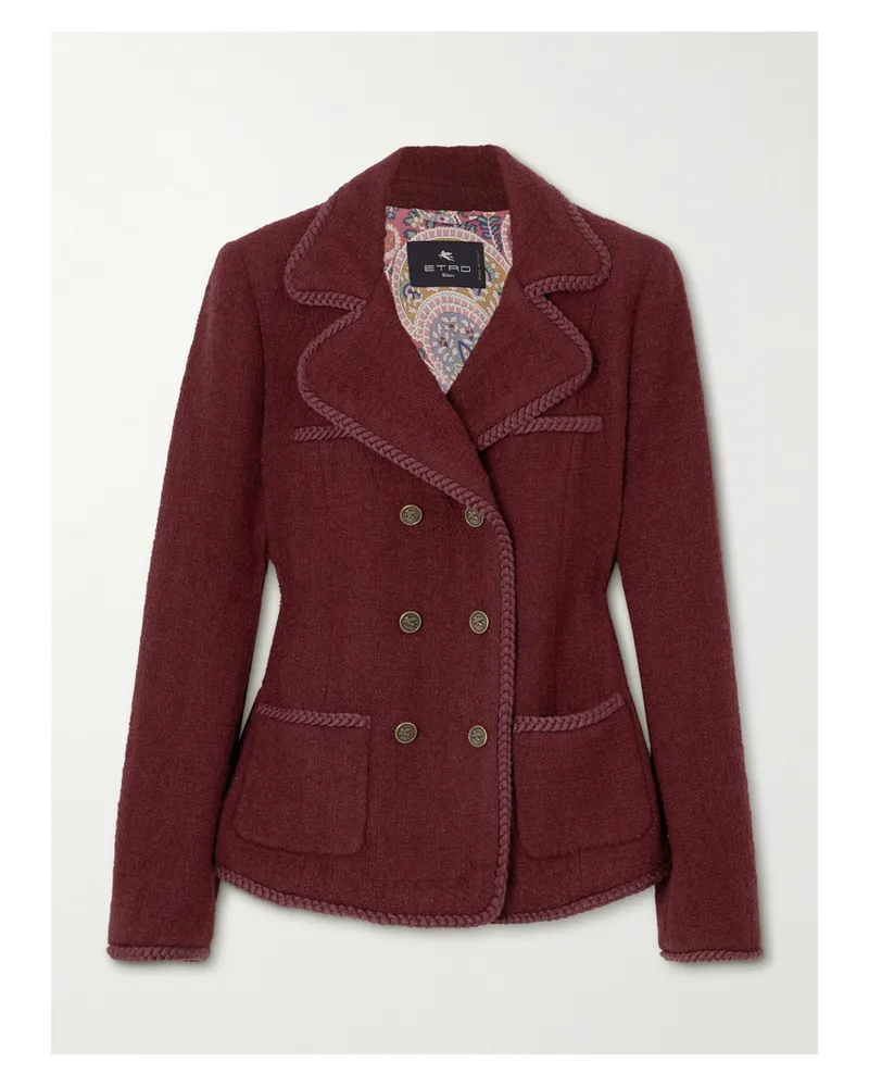 Etro Doppelreihige Jacke Aus Tweed Aus Einer Wollmischung - Burgunder Burgunder