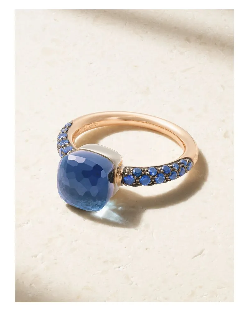 Pomellato Nudo Classic Ring Aus 18 Karat Rosé- Und Weißgold Mit Rhodiumauflage Und Mehreren Steinen Gold