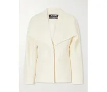 Châle Gabardine Wool-blend Blazer - Neutrals