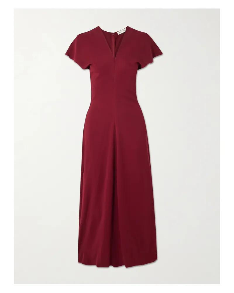 Anine Bing Zadig Gathered Crepe Maxi Dress - Burgundy Burgundy