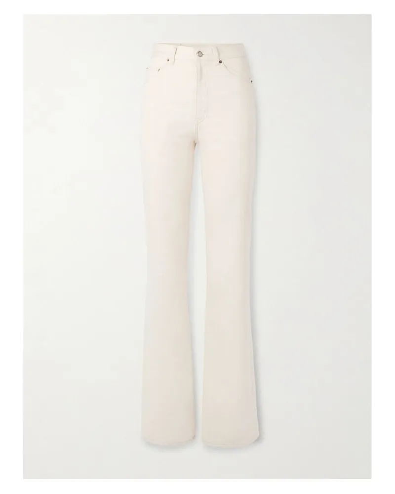 Saint Laurent Hoch Sitzende Bootcut-jeans - Wollweiß Wollweiß