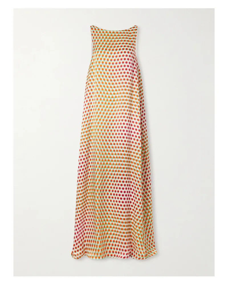 Dries van Noten Polka-dot Silk-satin Maxi Dress - Multi Multi