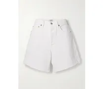 Marlow Jeansshorts Aus Bio-denim Mit Distressed-details - Weiß