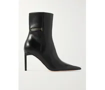 Julianne Ankle Boots Aus Leder Mit Verzierung - Schwarz