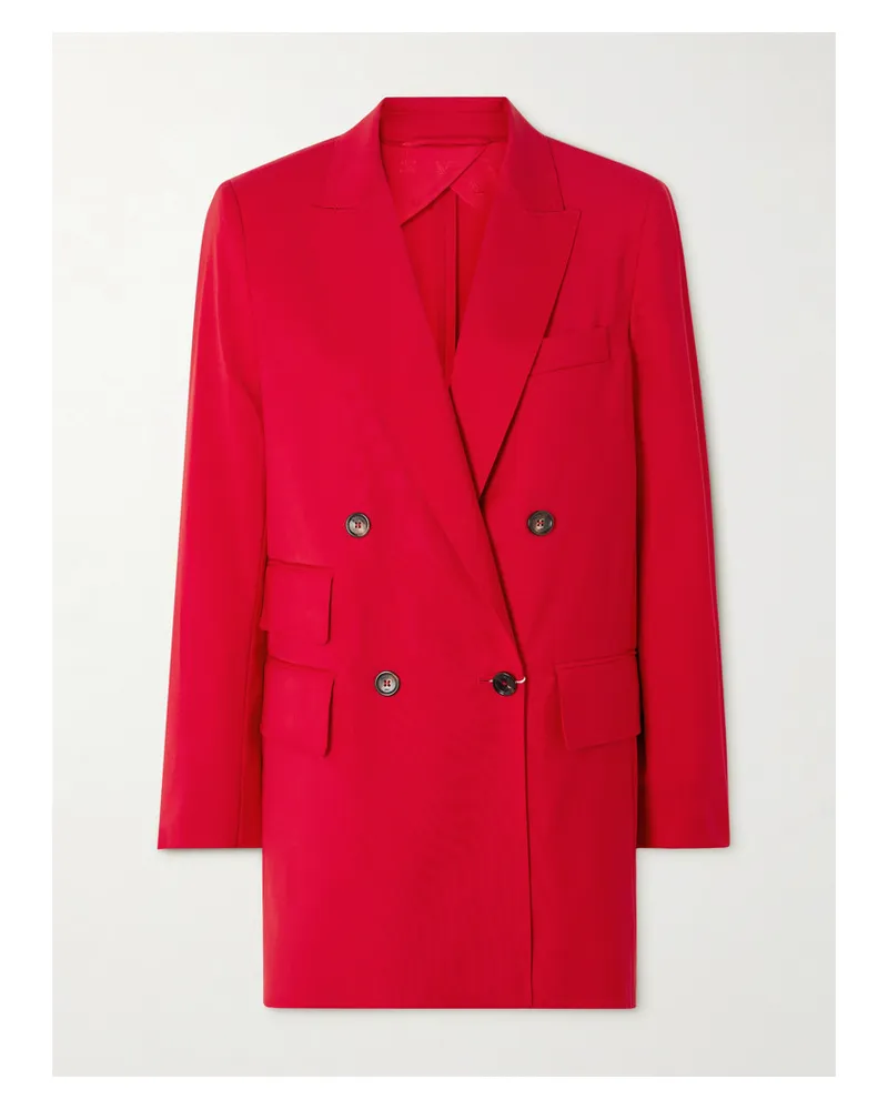 Max Mara Nebbie Doppelreihiger Wollblazer Rot