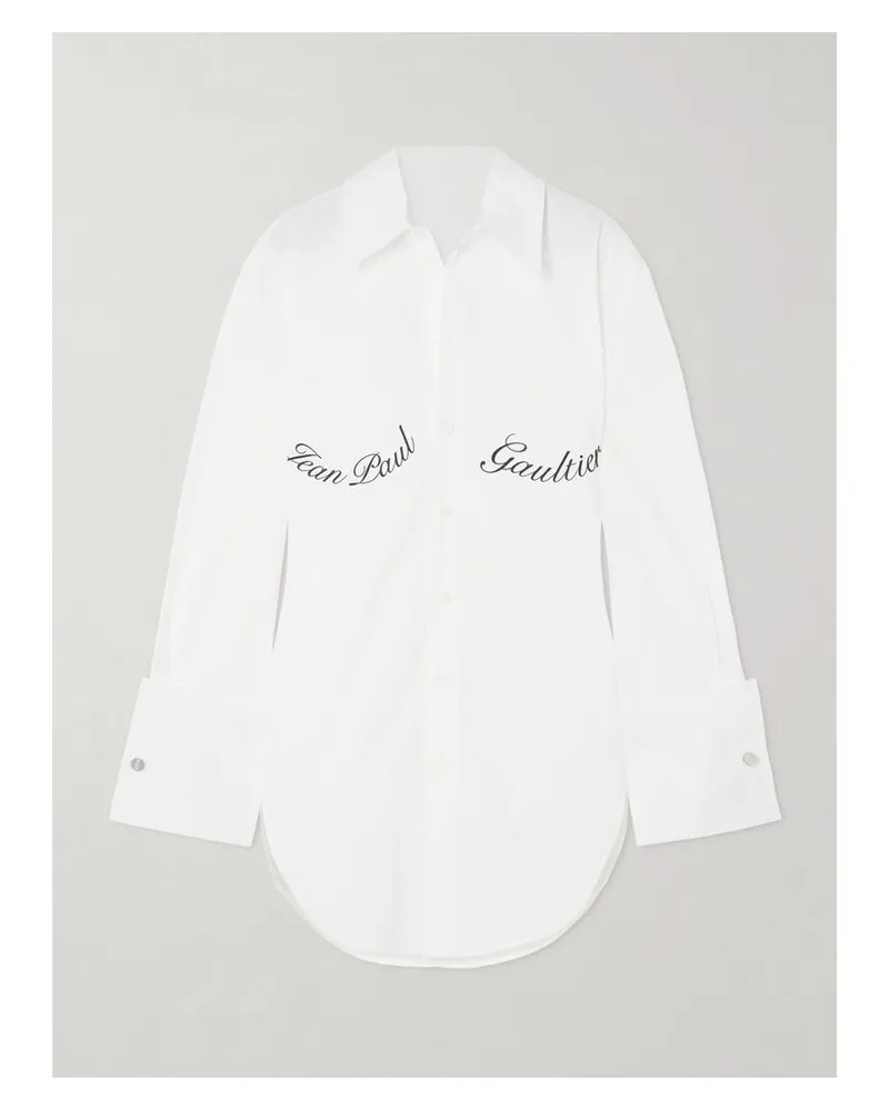 Jean Paul Gaultier Hemd Aus Popeline Aus Einer Baumwollmischung Mit Print - Weiß Weiß
