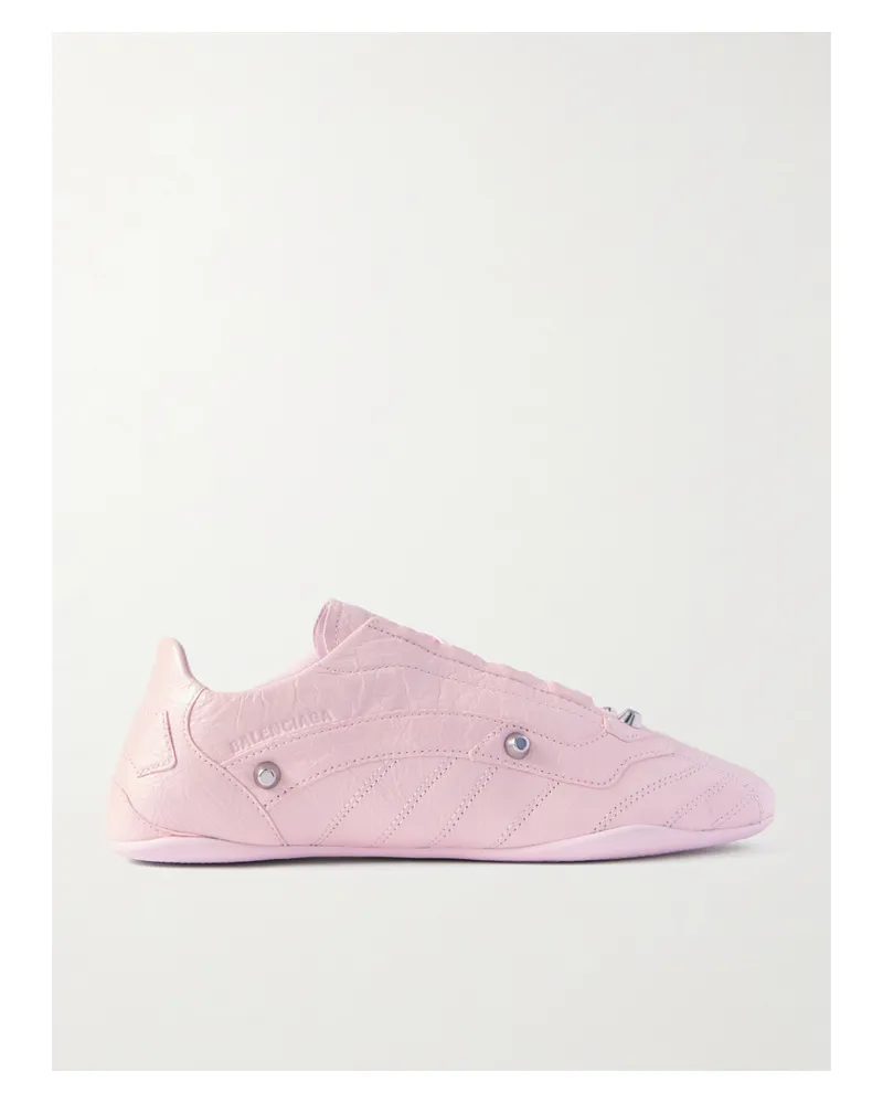 Balenciaga City Sneakers Aus Leder In Knitteroptik Mit Nieten - Pink Pink