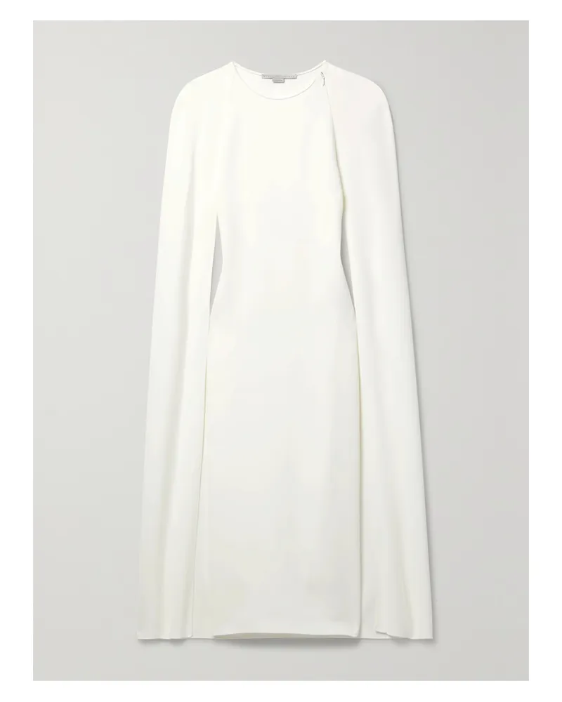 Stella McCartney Net Sustain Midikleid Aus Crêpe Mit Cape-effekt - Weiß Weiß