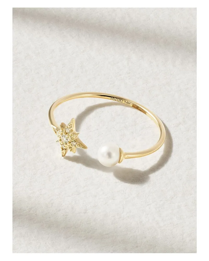 MIZUKI Sea Of Beauty Ring Aus 14 Karat Gold Mit Perle Und Diamanten Gold