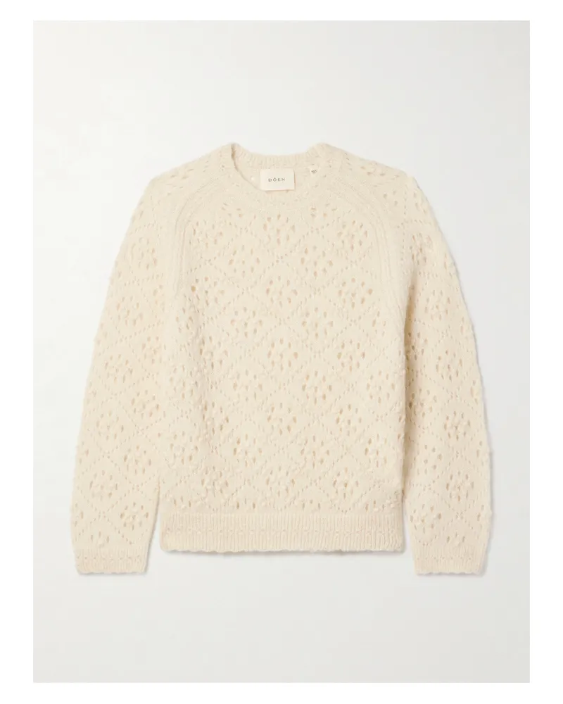 DÔEN Emiliana Pointelle-knit Alpaca-blend Sweater - Ivory Ivory