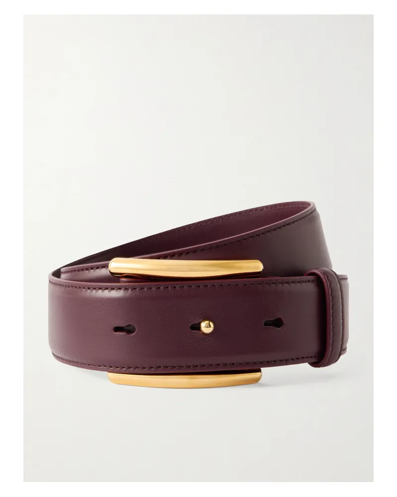 Alaïa Embellished Leather Belt - Burgundy Burgundy