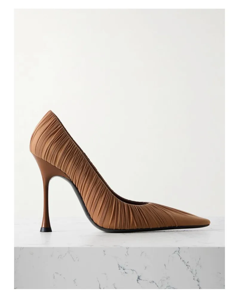 Saint Laurent Emmanuelle Pumps Aus Gerafftem Tüll - Braun Braun