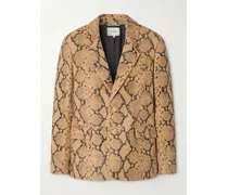 Blazer Aus Leder Mit Schlangeneffekt - Neutral