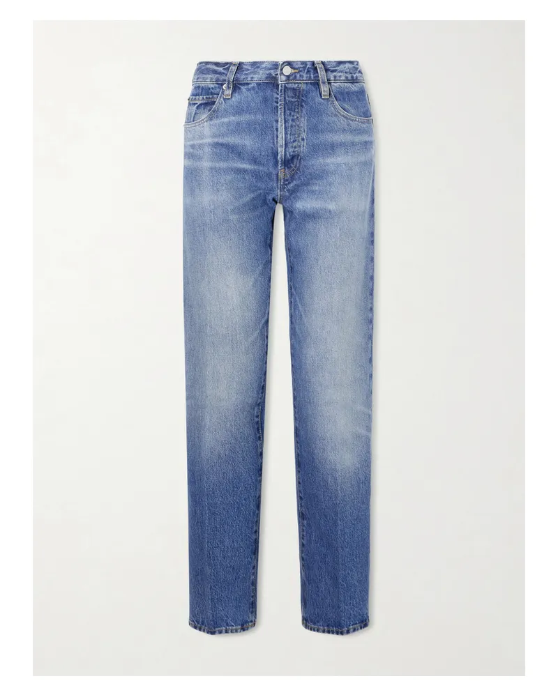 Frame Denim Essential Recycled Mid-rise Straight-leg Jeans - Blue Blue