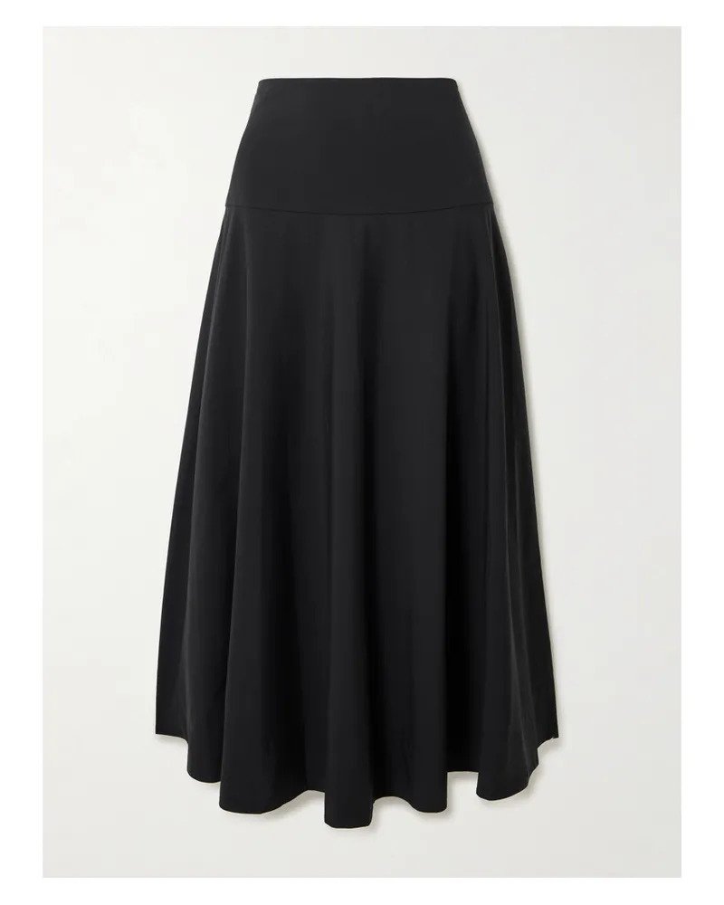 St. Agni Paneled Cotton-blend Maxi Skirt - Black Black