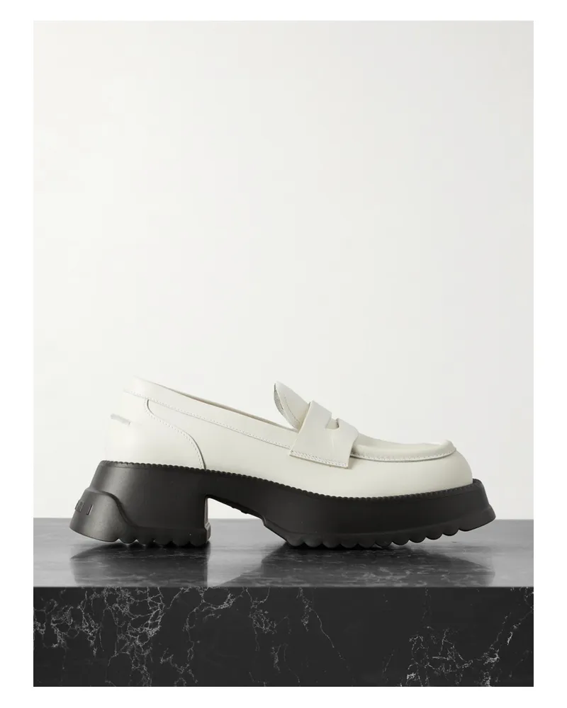 Marni Loafers Aus Leder Mit Überstehender Sohle - Weiß Weiß