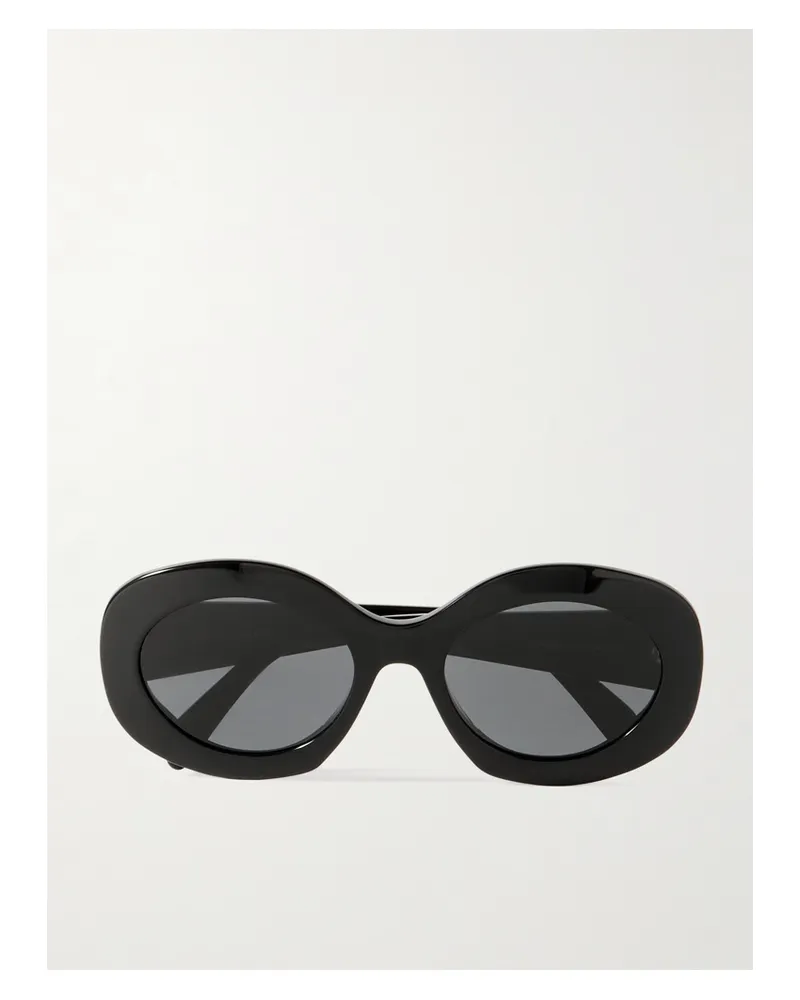 Celine Triomphe Oversized Round-frame Acetate Sunglasses - Black Black