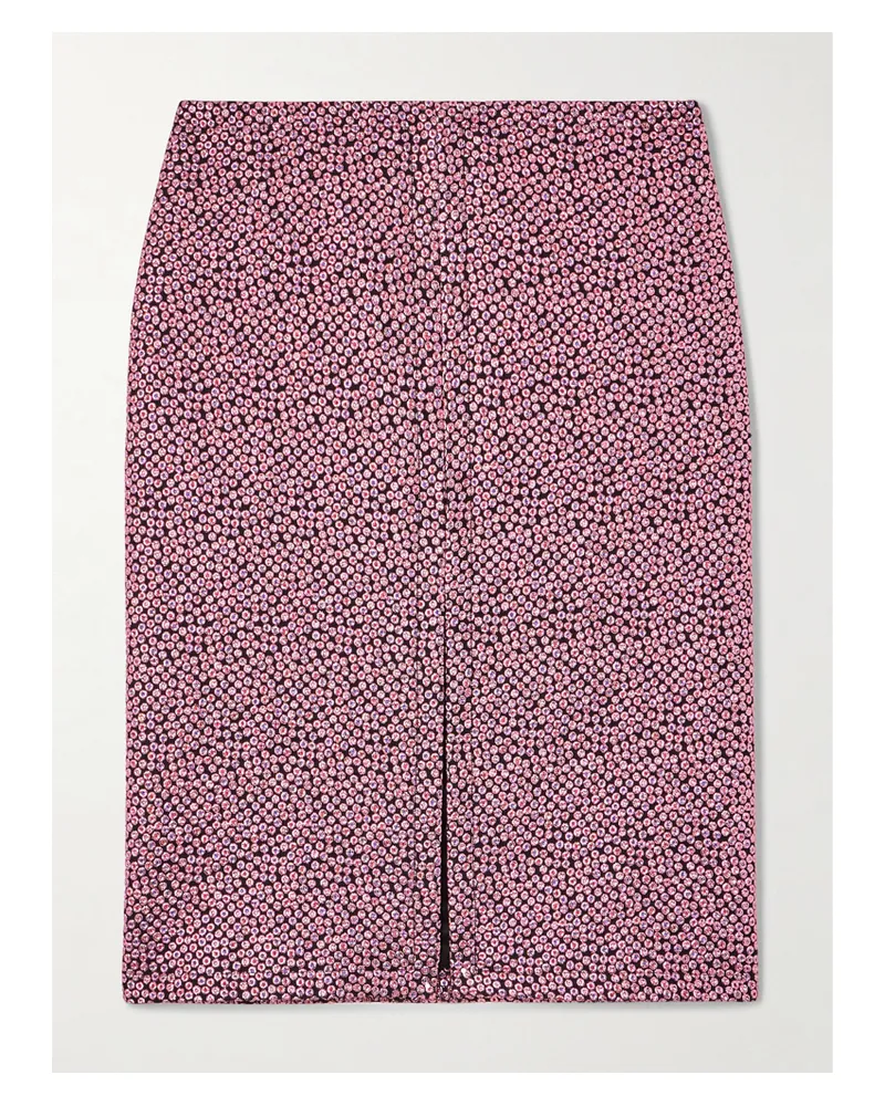 Dries van Noten Midirock Aus Krepon Mit Metallic-jacquardmuster - Pink Pink