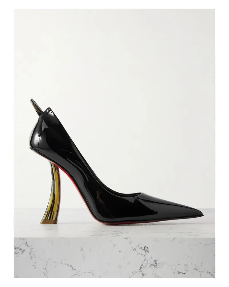 Christian Louboutin Kate Clawmax 100 Pumps Aus Lackleder Mit Stachelnieten - Schwarz Schwarz