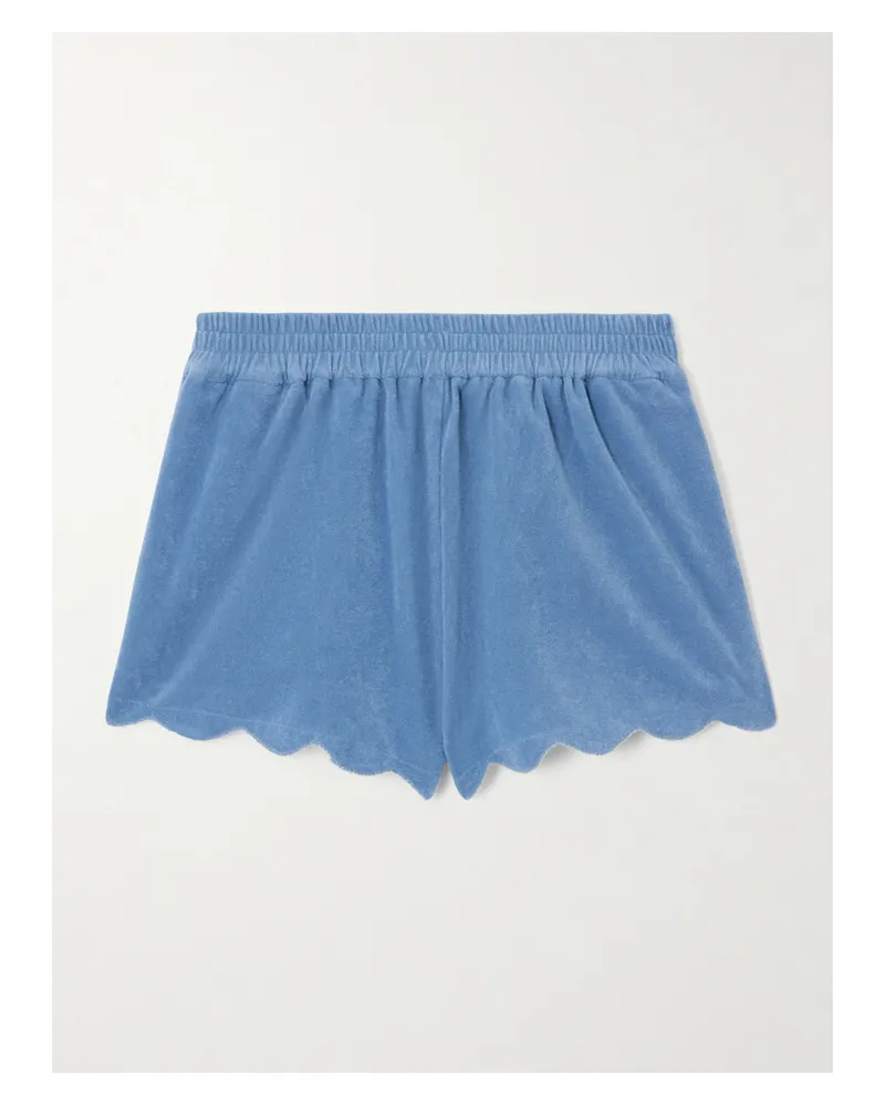 Marysia Bellini Shorts Aus Frottee Aus Einer Baumwollmischung Mit Wellenkanten - Blau Blau