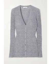 Gabriela Hearst Emma Cardigan aus einer Kaschmir-seidenmischung in Pointelle-strick Grau