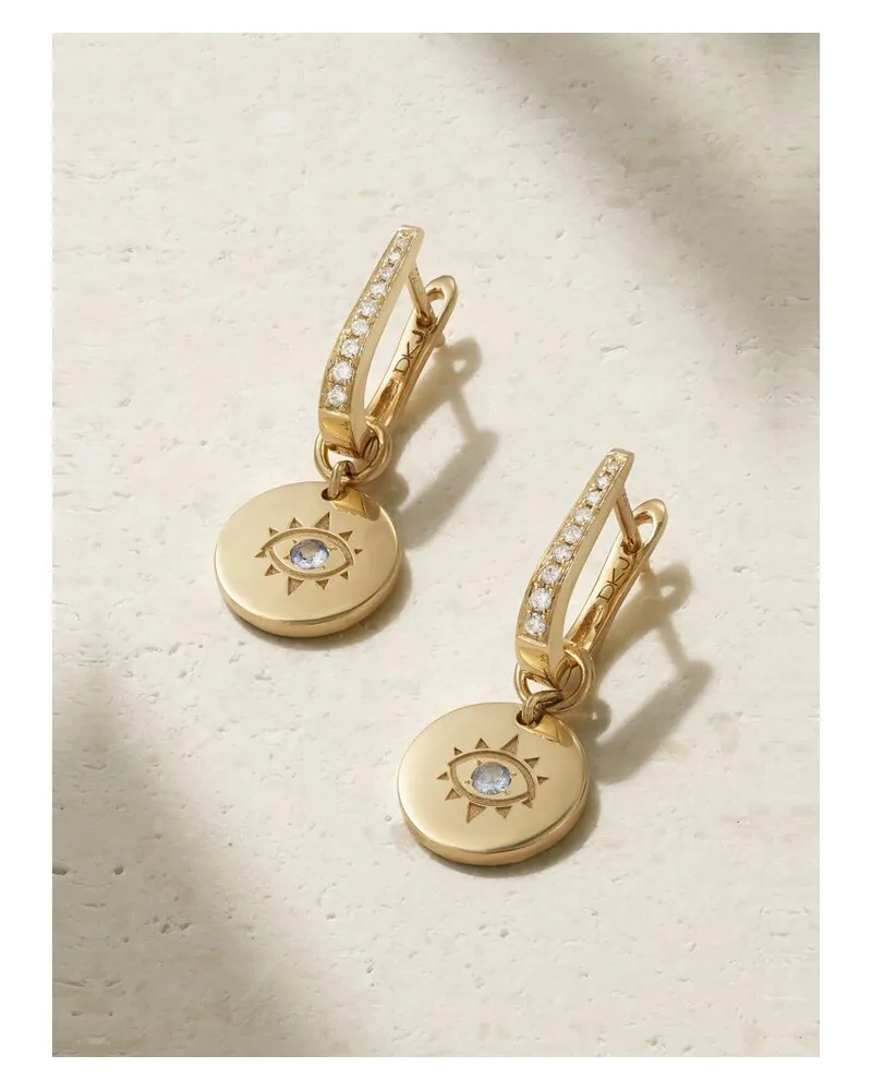 Diane Kordas Evil Eye Ohrringe Aus 18 Karat Gold Mit Diamanten Und Saphiren Gold