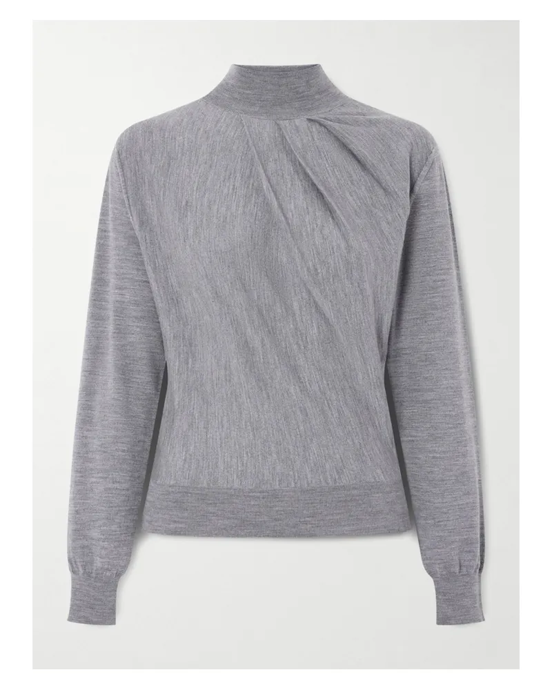 Givenchy Stehkragenpullover Aus Einer Wollmischung Mit Falten - Grau Grau